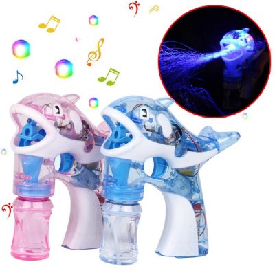 dolphin LED Bubble Gun Flashing Light Up Bubbles Blaster Squirt Blower WHOLESALE Kids Electric Baby Soap Water Bubbles kids Toy