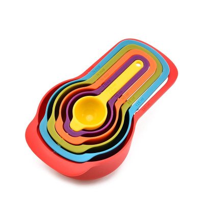 6 Pcs/Set Kitchen Measuring Cup Rainbow Color Stackable Combination Measuring Cup Tools 6 Piece Kitchen Accessories Tools