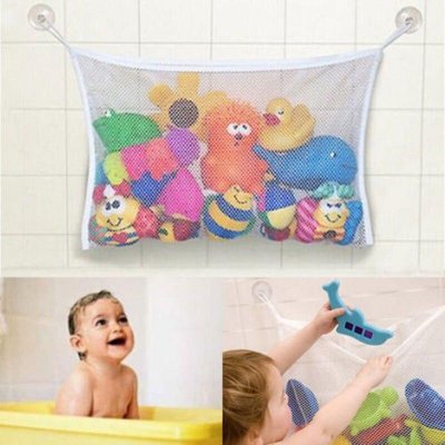 Bath Toys Kids Baby Tidy Storage Suction Cup Folding Bag Bathroom Toy Hanging Bag Suction Cup Baskets Mesh Storage Bag Water Toy