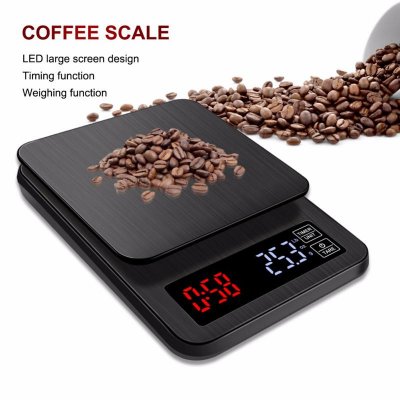 3/5KG Mini Digital LCD Electronic Kitchen Scale Food Scale Drip Coffee Scale with Timer Digital Weight Home Libra Timer XNC